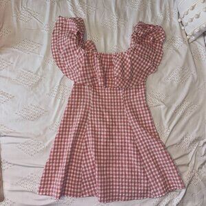 Pink and White Checkered Dress